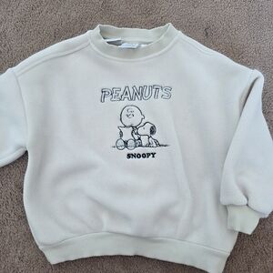 Zara Cream Peanuts Snoopy Crewneck Sweater